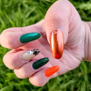 Round medium fall press on nails